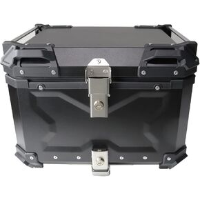 FEXON 55L Universal Motorcycle Top Case, Motorcycle Tail Box, Waterproof Motorcycle Rear Top Box, Aluminum Trunk Tour Tail Box for Store Helmet and Luggage
