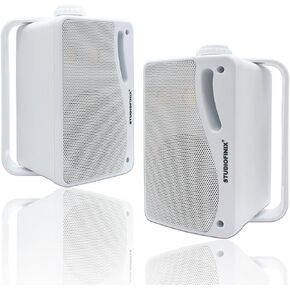 Outdoor Bluetooth Speakers Waterproof-3.5 Inch 3 Way 200W,Wall Mount Waterproof Marine Active Speakers,Perfect use in Home, Boat, Patio, Indoor Outdoor （White）