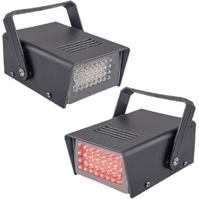 32 Led Strobe Lights Mini Strobe Light Adjustable Flashing Light Halloween Outdoor Strobe Light Machine for Party（2 pcs Violet Light）