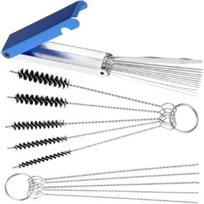 cobee Carburetor Carbon Dirt Jet Remove Cleaner, 13 Cleaning Wires Set, 10 Cleaning Needles, 5 Nylon Brushes Tool Kit, 1 Sharp Pick Tool Kit for Motorcycle ATV Moped Welder Carb Chainsaw Spray (4PCS)