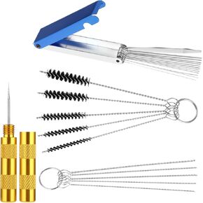 cobee Carburetor Carbon Dirt Jet Remove Cleaner, 13 Cleaning Wires Set, 10 Cleaning Needles, 5 Nylon Brushes Tool Kit, 1 Sharp Pick Tool Kit for Motorcycle ATV Moped Welder Carb Chainsaw Spray (4PCS)