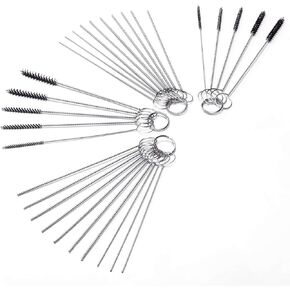 Carb Carburetor Cleaner Cleaning Brushes Kit, Small Wire Brush - 20 Needles + 10 Brushes