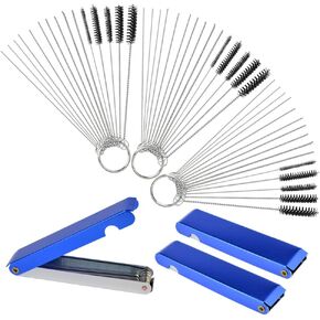 Topbuti Carburetor Carbon Dirt Jet Remove Cleaner 39 Cleaning Wires Set + 30 Cleaning Needles + 15 Nylon Cleanning Brushes Tool Kit for Motorcycle ATV Moped Welder Carb
