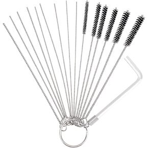 Road Passion Set of 1 Carburetor Carbon Dirt Jet Remove Cleaner 9 Cleaning Needles + 6 Nylon Brushes Tool Kit + 1 Throttle Wrench Kit for Carburetor Cleaning Kit Needles Brushes Set
