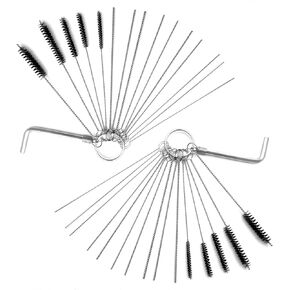 TEMI Set of 2 Carburetor cleaner tools kit Jet Cleaning Brushes Jet Pipe Cleaning Needles Carb Jet Dirt Cleaner kit 10 Brushes 20 Needles and 2 Throttle Wrench