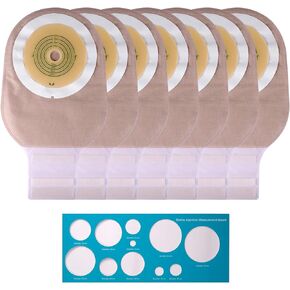 20 PCS Colostomy Bags One Piece Ostomy Bag Ostomy Supplies Max 60mm Cut to Fit Drainable Pouches with Closure for Ileostomy Colostomy Urostomy Stoma Care