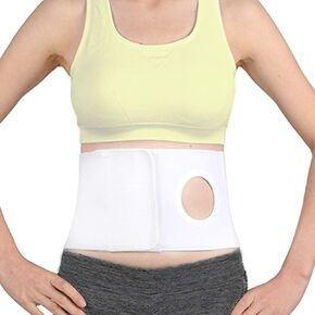 Men Or Women Medical Ostomy Belt Ostomy Hernia Support Belt Abdominal Stoma Binder Brace Abdomen Band Stoma Support (Hole 3.14") for Colostomy Patients to Prevent Parastomal Hernia Stoma Opening (L)