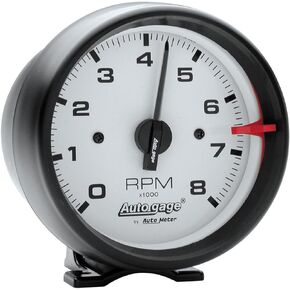 AUTO METER 2303 Autogage White Face Tachometer,3.750 in.