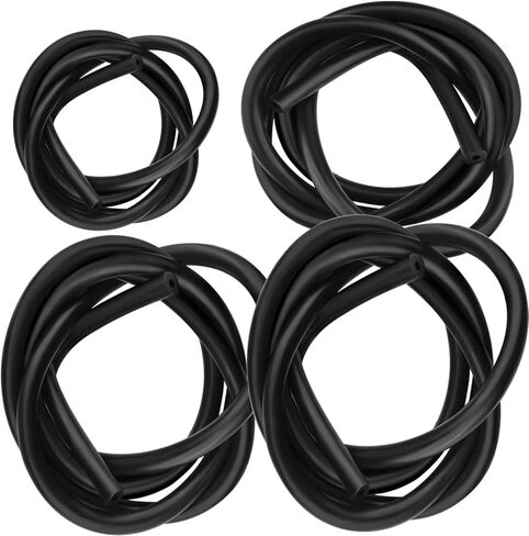 4 قطع 5FT سيليكون مجموعة خرطوم أنابيب فراغ، ارتفاع درجة الحرارة السيارات المعدلة كمية الهواء الأنابيب، ID 5/32 "1/4" 5/16 "1/2"، جدار سميك 1/8 "، أسود in Kuwait