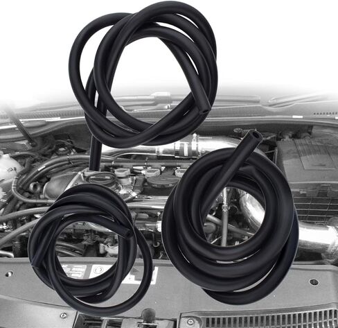 4 قطع 5FT سيليكون مجموعة خرطوم أنابيب فراغ، ارتفاع درجة الحرارة السيارات المعدلة كمية الهواء الأنابيب، ID 5/32 "1/4" 5/16 "1/2"، جدار سميك 1/8 "، أسود in Kuwait