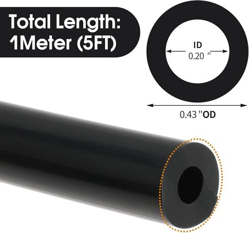 خرطوم أنابيب فراغ سيليكون خط خرطوم أنابيب فراغ سيليكون خط أنابيب فراغ سيليكون أسود (1/8 بوصة (3 مم)، 5 قدم) in Kuwait
