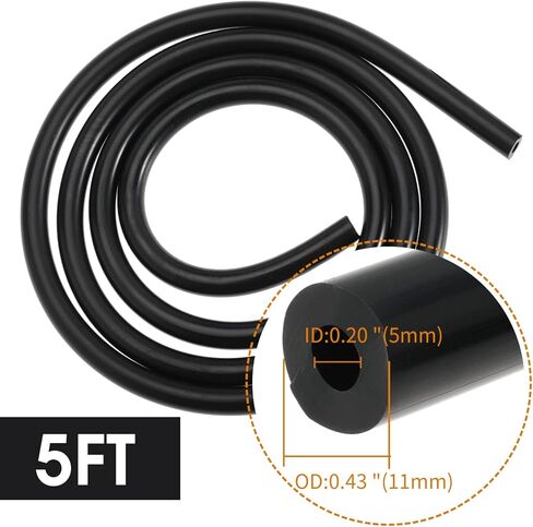 خرطوم أنابيب فراغ سيليكون خط خرطوم أنابيب فراغ سيليكون خط أنابيب فراغ سيليكون أسود (1/8 بوصة (3 مم)، 5 قدم) in Kuwait