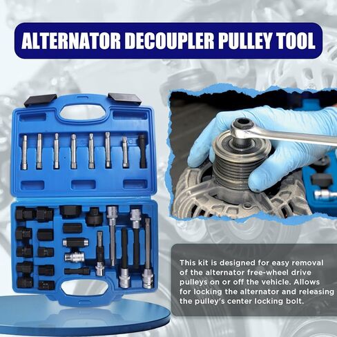 أداة بكرة المولد 30 قطعة من RALBIL - أداة فصل خدمة بكرة المولد لإزالة بكرات محرك العجلة الحرة للمولد، مجموعة بكرة عجلة المولد الحرة in Kuwait