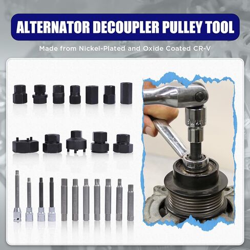 أداة بكرة المولد 30 قطعة من RALBIL - أداة فصل خدمة بكرة المولد لإزالة بكرات محرك العجلة الحرة للمولد، مجموعة بكرة عجلة المولد الحرة in Kuwait