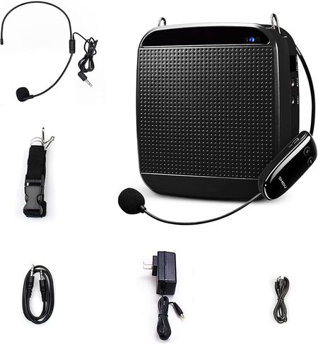 مدرسو مضخم الصوت اللاسلكي، مكبر صوت مكبر صوت محمول بنظام PA من SHIDU مع سماعة ميكروفون، 18 وات/ نطاق 300 ياردة/ Bluetooth5.0/عمل لمدة 7 ساعات، للتدريس والمدربين والمدربين والمؤتمرات in Kuwait