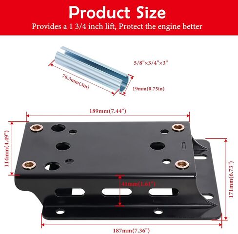 حامل لوحة رفع المحرك لمحول عزم الدوران لمحرك بريداتور 196cc 212cc لدراجة كولمان الصغيرة CT200U BT200X Baja Warrior MB200، رفع 1-3/4 بوصة - مع كم عمود فولاذي 5/8 بوصة × 3/4 بوصة × 3 بوصة in Kuwait
