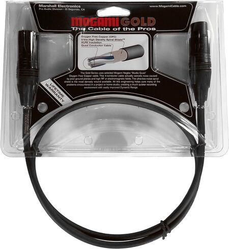 كابل ميكروفون Mogami Gold STUDIO-10 XLR، XLR-أنثى إلى XLR-ذكر، 3 دبابيس، اتصالات ذهبية، موصلات مستقيمة، 10 أقدام in Saudi Arabia