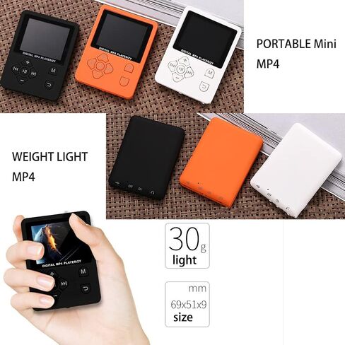 مشغل MP3، مشغل موسيقى محمول، بطاقة ذاكرة 32 جيجا، وضع متعدد اللاعبين لمدة 6 إلى 8 ساعات تشغيل متواصل، سهل التشغيل مشغل موسيقى HiFi MP4 (أسود) in Saudi Arabia