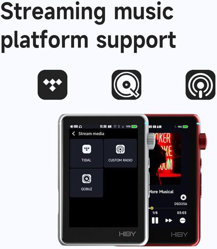 مشغل MP3 HiBy R3 II Hi-Fi مع بلوتوث وواي فاي يدعم بث DSD PCM MQA دونغل 3.5 مم + 4.4 مم مقابس BAL (فضي) in Kuwait