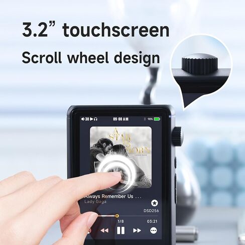 مشغل MP3 HiBy R3 II Hi-Fi مع بلوتوث وواي فاي يدعم بث DSD PCM MQA دونغل 3.5 مم + 4.4 مم مقابس BAL (فضي) in Kuwait