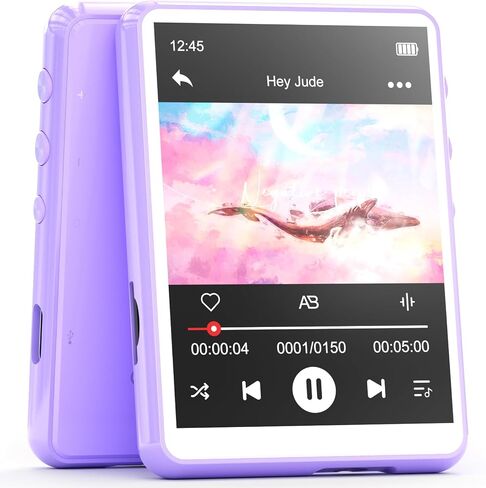 مشغل MP3 MECHEN بسعة 64 جيجابايت، بلوتوث 5.3 مع شاشة لمس كاملة 2.4 بوصة، مشغل موسيقى رقمي محمول مع مكبر صوت، راديو FM، تسجيل الخط، صوت HiFi بدون فقدان، يدعم حتى 128 جيجابايت. (أسود) in Saudi Arabia