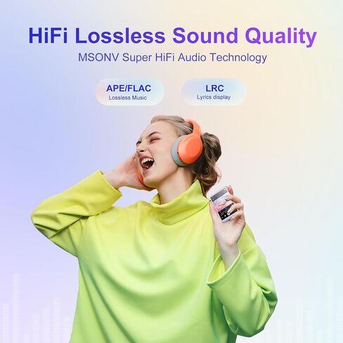 مشغل MP3 MECHEN بسعة 64 جيجابايت، بلوتوث 5.3 مع شاشة لمس كاملة 2.4 بوصة، مشغل موسيقى رقمي محمول مع مكبر صوت، راديو FM، تسجيل الخط، صوت HiFi بدون فقدان، يدعم حتى 128 جيجابايت. (أسود) in Saudi Arabia