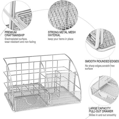 منظمات مكتبية وإكسسوارات لوازم مكتبية مجموعة 12 قطعة مع دباسة أكريليك، مزيل دبابيس، حامل أقلام، مشابك، مقص، حامل هاتف، قلم واحد إلخ in Kuwait