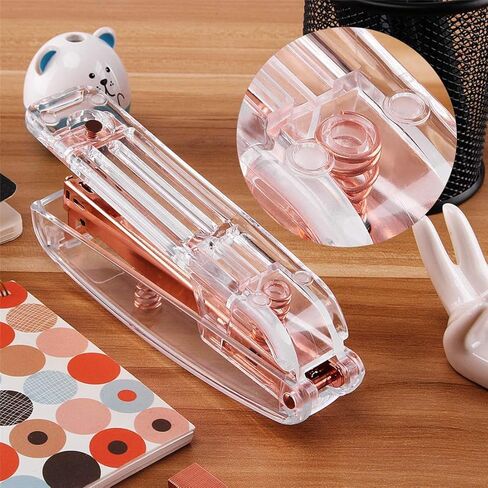 مجموعة ملحقات المكتب ALSISK، مجموعة دباسة أكريليك، موزع شريط، مزيل دبابيس مع 1000 قطعة 26/6 دبابيس - ذهبي وردي in Kuwait