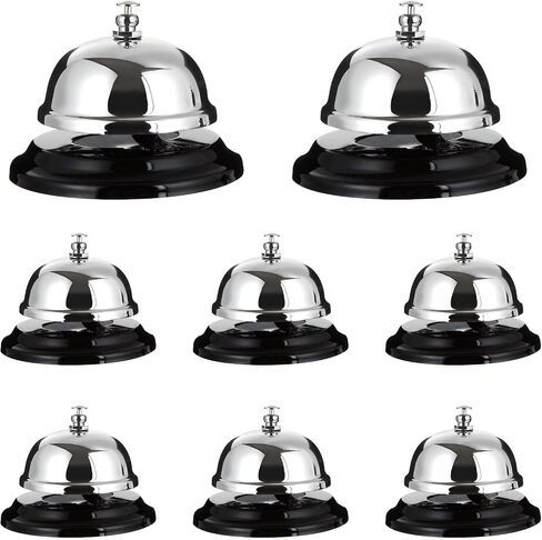 8 Pack Desk Bell Call Bell, 3.3 Inch Metal Anti-Rust Ringing Service Bell, Big Button Desk Bell for Service, Hotels, Schools, Restaurants, Warehouses, Hospitals, Reception and Pet Dog Training in Saudi Arabia