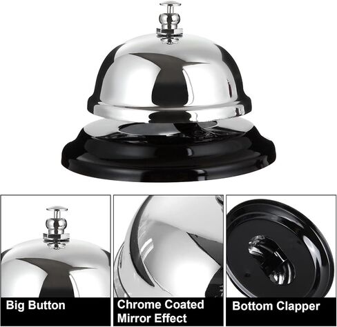8 Pack Desk Bell Call Bell, 3.3 Inch Metal Anti-Rust Ringing Service Bell, Big Button Desk Bell for Service, Hotels, Schools, Restaurants, Warehouses, Hospitals, Reception and Pet Dog Training in Saudi Arabia