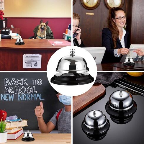 8 Pack Desk Bell Call Bell, 3.3 Inch Metal Anti-Rust Ringing Service Bell, Big Button Desk Bell for Service, Hotels, Schools, Restaurants, Warehouses, Hospitals, Reception and Pet Dog Training in Saudi Arabia
