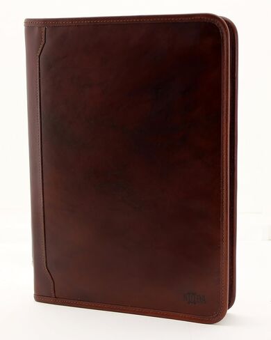 Noda Zippered Padfolio Portfolio Binder, Interview Resume Document Organizer. Internal Holders for iPad/Tablet (up to 10.1"), Phone & Business Cards. Genuine Leather Case.Letter-Sized Notepad (Red) in Saudi Arabia