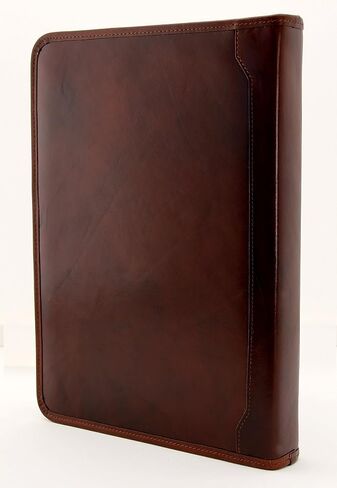 Noda Zippered Padfolio Portfolio Binder, Interview Resume Document Organizer. Internal Holders for iPad/Tablet (up to 10.1"), Phone & Business Cards. Genuine Leather Case.Letter-Sized Notepad (Red) in Saudi Arabia