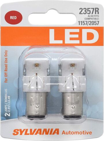 SYLVANIA - 2357 LED Red Mini Bulb - Bright LED Bulb, Ideal for Stop and Tail Lights (Contains 2 Bulbs) in Saudi Arabia