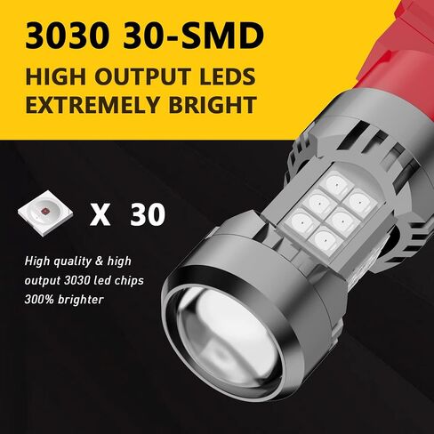 PHINLION 3200 Lumens 3157 LED لمبة بيضاء، 6000K فائقة السطوع 3056 3156 3057 4114 4157 لمبة LED للنسخ الاحتياطي للأضواء العكسية وأضواء الجري النهارية DRL، حزمة من 2 in Kuwait