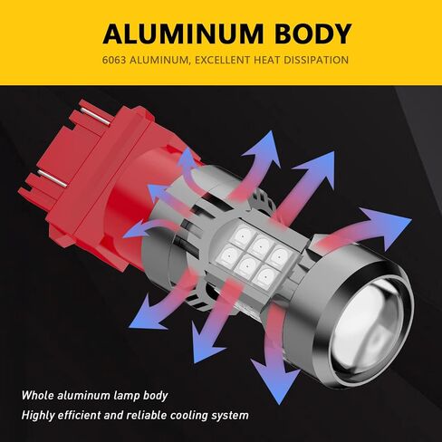 PHINLION 3200 Lumens 3157 LED لمبة بيضاء، 6000K فائقة السطوع 3056 3156 3057 4114 4157 لمبة LED للنسخ الاحتياطي للأضواء العكسية وأضواء الجري النهارية DRL، حزمة من 2 in Kuwait