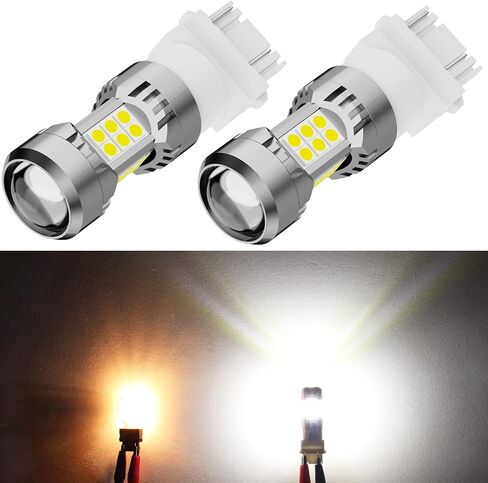 PHINLION 3200 Lumens 3157 LED لمبة بيضاء، 6000K فائقة السطوع 3056 3156 3057 4114 4157 لمبة LED للنسخ الاحتياطي للأضواء العكسية وأضواء الجري النهارية DRL، حزمة من 2 in Kuwait