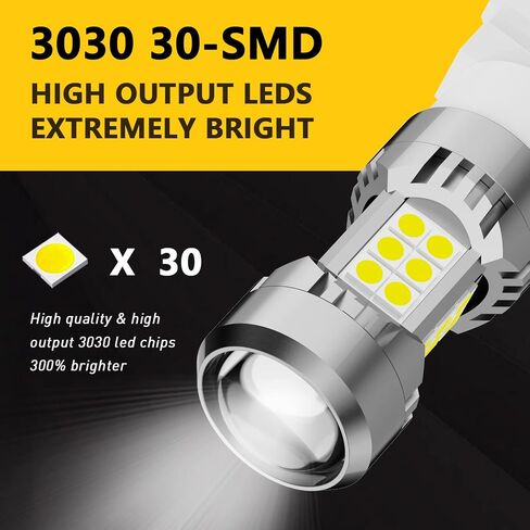 PHINLION 3200 Lumens 3157 LED لمبة بيضاء، 6000K فائقة السطوع 3056 3156 3057 4114 4157 لمبة LED للنسخ الاحتياطي للأضواء العكسية وأضواء الجري النهارية DRL، حزمة من 2 in Kuwait