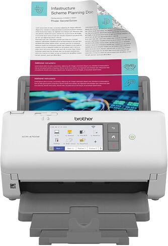ماسح ضوئي احترافي لسطح المكتب من Brother ADS-4700W مزود بسرعات مسح سريعة ودوبلكس ولاسلكي وشاشة لمس كبيرة in Kuwait
