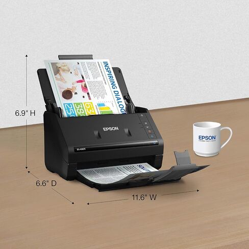 ماسح ضوئي للمستندات المكتبية الملونة على الوجهين من Epson Workforce ES-400 II لأجهزة الكمبيوتر الشخصية وأجهزة Mac، مع وحدة تغذية المستندات التلقائية (ADF). ضمان كامل لمدة سنة (متجدد) in Kuwait