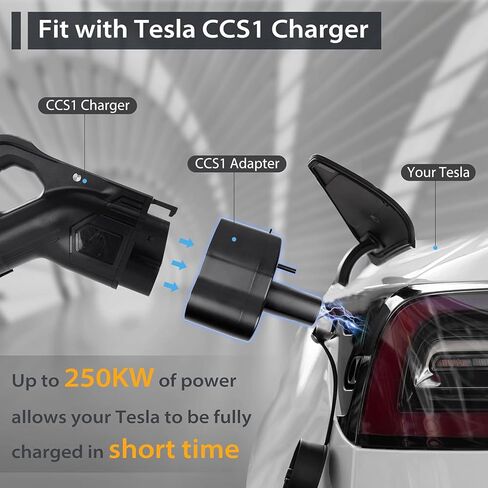 محول BetyBedy CCS لطراز Tesla Y/3/X/S، CCS1 إلى محول شاحن Tesla، محول شاحن CCS لمالك Tesla، مصنف 175-250KW in Kuwait