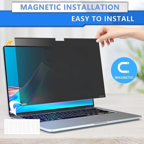 شاشة خصوصية MacBook Pro 14، شاشة خصوصية مغناطيسية متوافقة مع Macbook Pro 14 بوصة 2023 2022 2021 A2779 M2 A2442 M1، شاشة خصوصية سهلة التشغيل/الإيقاف مضادة للظهور، مضادة للضوء الأزرق ومضادة للوهج in Kuwait