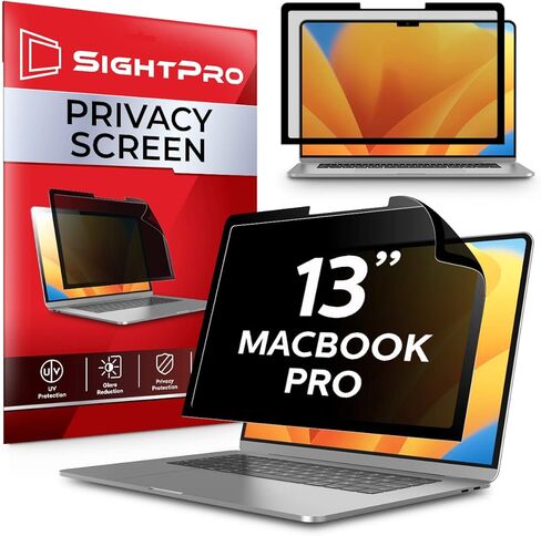 شاشة خصوصية سهلة التشغيل/الإيقاف لجهاز MacBook Pro مقاس 13 بوصة (2016-2023، M1، M2) من SightPro، فلتر خصوصية للكمبيوتر المحمول وواقي مضاد للتوهج in Kuwait