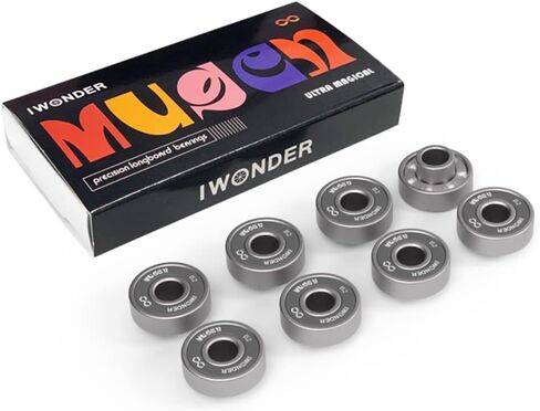 IWonder Mugen المهنية لوحة طويلة الدقة محامل لوح التزلج 8 حزمة الفواصل والغسالات حزمة محامل Longboard مجموعة تناسب لوح التزلج الزلاجات المضمنة والأسطوانة in Kuwait