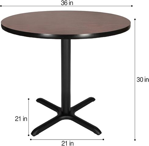 طاولة مقهى OEF Furnishings OEF، ارتفاع 30 بوصة، إطار ماهوجني/أسود in Kuwait