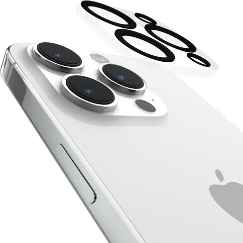 Case-Mate Camera Lens Protector w/Black Aluminum Rings for iPhone 15 Pro Max/iPhone 15 Pro - Double Tempered Glass - Anti-Scratch Tech - Ultra HD View w/Night Shooting, Case Friendly, Easy Install in Saudi Arabia