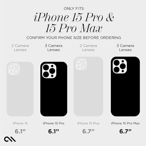 واقي عدسة الكاميرا Case-Mate لهاتف iPhone 15 Pro Max/iPhone 15 Pro - زجاج مقسى 9H مع متين مضاد للخدش، ومضاد للكسر - عرض فائق الدقة مع تصوير ليلي وحافظة سهلة التركيب - شفاف in Saudi Arabia