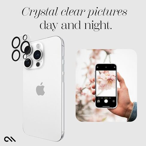 واقي عدسة الكاميرا Case-Mate لهاتف iPhone 15 Pro Max/iPhone 15 Pro - زجاج مقسى 9H مع متين مضاد للخدش، ومضاد للكسر - عرض فائق الدقة مع تصوير ليلي وحافظة سهلة التركيب - شفاف in Saudi Arabia