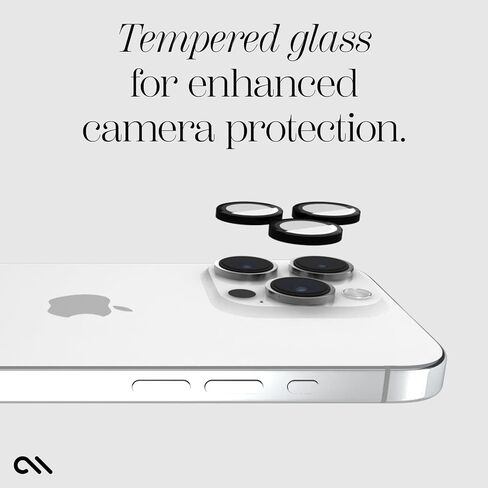 Case-Mate Camera Lens Protector w/Black Aluminum Rings for iPhone 15 Pro Max/iPhone 15 Pro - Double Tempered Glass - Anti-Scratch Tech - Ultra HD View w/Night Shooting, Case Friendly, Easy Install in Saudi Arabia