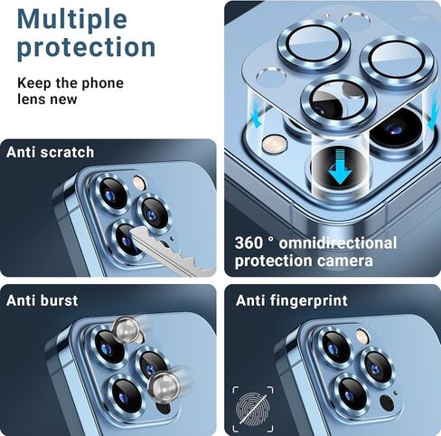 AFARER 2Pack Camera Protector for iPhone 16/16Plus,Ultra-thin HD 9H Glass Lens Cover,Strong Adhesion,Scratch Resistant [Does not Affect Night Shots] Case-Friendly,Blue in Saudi Arabia